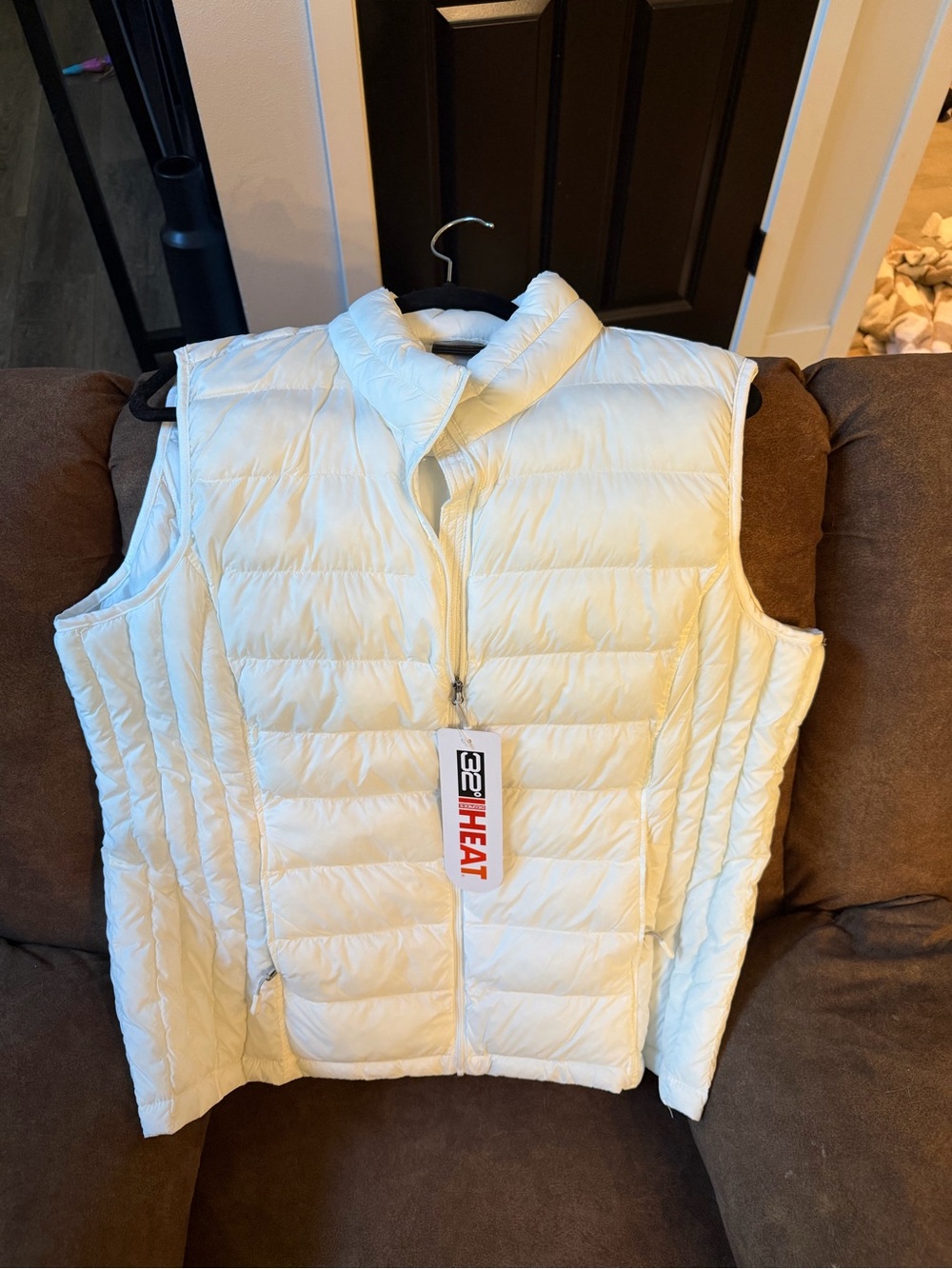 32 Degrees White Quilted Insulated Puffer Vest